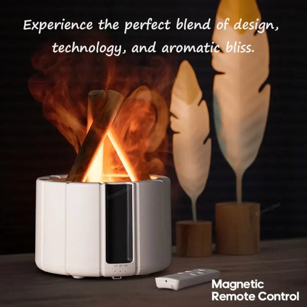 Firecamp Simulated Flame Aroma Diffuser: Ultrasonic Mist & Led Essential Oil Humidifier