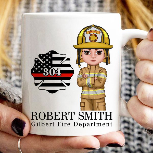 Firefighter Personalized Mug, Appreciation Gift, Graduation Gift, Christmas Gift For Colleagues, Boss