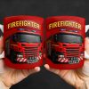Firefighter Red Coffee Mug Featuring Personalized Fire Truck Design - Personalized Custom Coffee Mug - FIF006_MG