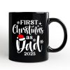 First Christmas as Dad 2025 Christmas Personalized Mug, Matching Family Holiday Gift with Custom Name