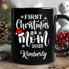 First Christmas as Mom 2025 Christmas Personalized Mug, Matching Family Holiday Gift with Custom Name