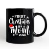 First Christmas as Mom 2025 Christmas Personalized Mug, Matching Family Holiday Gift with Custom Name