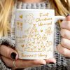 First Christmas Married Doodle Pattern - Personalized Mug - Christmas Gift For Him, For Her, For Couple