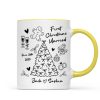 First Christmas Married Doodle Pattern - Personalized Mug - Christmas Gift For Him, For Her, For Couple
