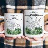 First Dad Now Grandpa - Fist Bumps With Kids' Names - Personalized Mug
