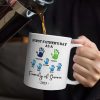 First Father's Day As A Family Of Four Handprints - 3D Inflated Effect Printed Mug, Personalized Mug