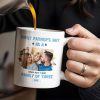 First Father's Day As A Family Of Three, Family Photo And Heart Icons - Personalized Custom Coffee Mug - DAD117_MG