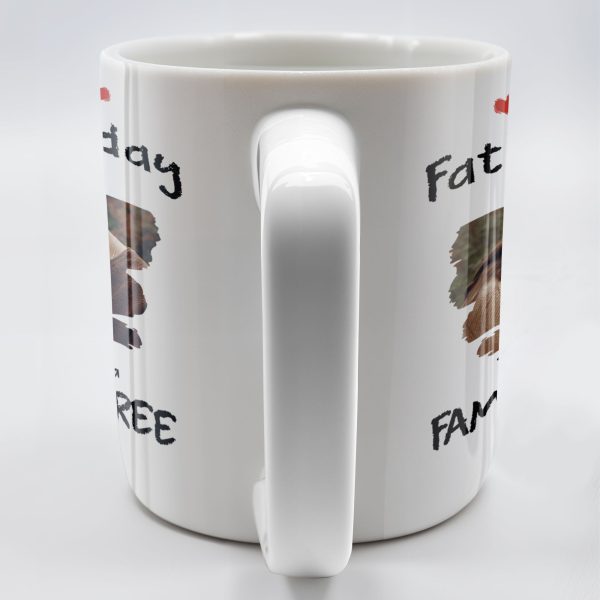First Father's Day As A Family Of Three, Heart and Family Photo - Personalized Custom Coffee Mug - DAD103_MG