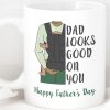 First Fathers Day Mug, Mug For New Dad, New Dad Congratulations Mug, Baby Daddy Mug, Dad Looks Good On You C307