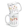 First Mom, Now Grandma - Family Personalized Custom Mug - Christmas Gift For Mom, Grandma