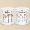 First Mom, Now Grandma - Family Personalized Custom Mug - Christmas Gift For Mom, Grandma