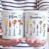 First Mom, Now Grandma - Family Personalized Custom Mug - Christmas Gift For Mom, Grandma