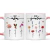 First Mom Now Grandma Birth Flower Personalized Mug