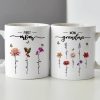 First Mom Now Grandma Birth Flower Personalized Mug