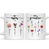 First Mom Now Grandma Birth Flower Personalized Mug