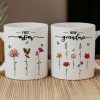First Mom Now Grandma Birth Flower Personalized Mug