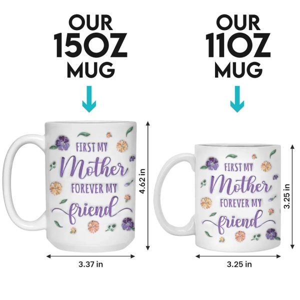 First My Daughter, Forever My Best Friend - Family Personalized Custom 3D Inflated Effect Printed Mug - Gift For Mom, Daughter