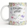 First My Daughter Forever My Friend With Flowers And Butterflies - Personalized Custom Coffee Mug - DAU280_MG