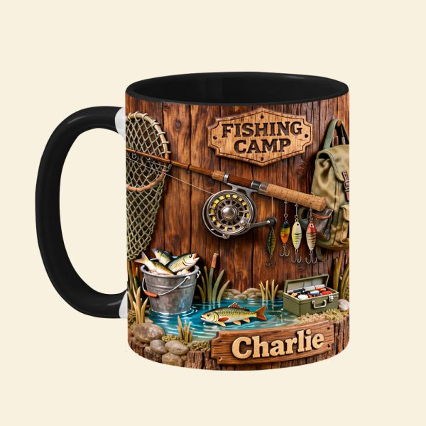Fishing Camp Coffee Accent Mug - Personalized Gifts For Fishing Lovers 03pata090126