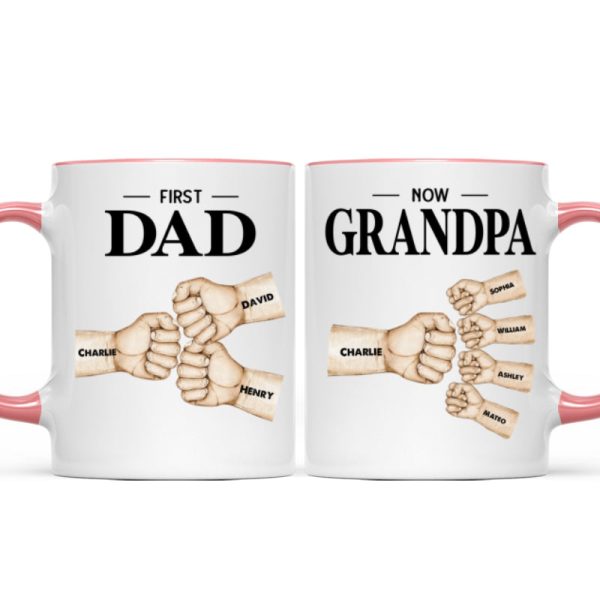 Fist Bump First Dad Now Grandpa Personalized Mug