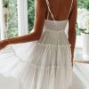 Flattering Tiered Ruffle Empire Waist Mini Summer Sundress - White