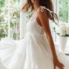 Flattering Tiered Ruffle Empire Waist Mini Summer Sundress - White