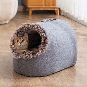 Fleece-Lined Cat Bed