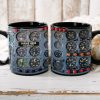 Flight Instruments Panel Cup, Custom Name Pilot Black Mug (AP0402)