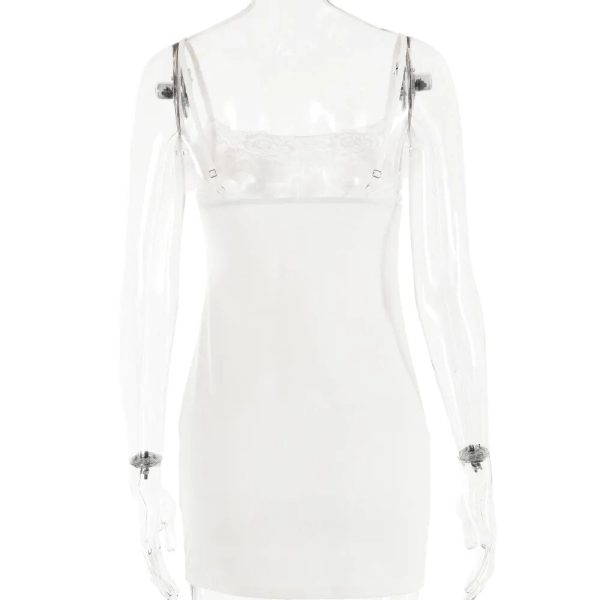 Floral Applique Lace Patchwork Slip Mini Dress