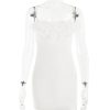 Floral Applique Lace Patchwork Slip Mini Dress