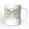 Floral Coquette Bow Personalized Mug, Cute Spring Preppy Girly Flowers Gift with Custom Name