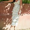 Floral Layered Ruffle Corset Midi Dress
