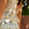 Floral Layered Ruffle Corset Midi Dress