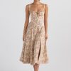 Floral Print Tie-Up Strap Flowy Midi Dress