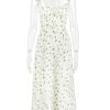 Floral Print Tie-Up Strap Flowy Midi Dress