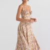 Floral Print Tie-Up Strap Flowy Midi Dress