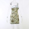 Floral Printed Lace Up Tube Mini Dress