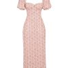 Floral Print Square Neckline Puff Sleeves Maxi Dress