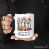 Floral Science Lab Beakers Personalized Mug, Flowers Chemistry Scientist Gift with Custom Name