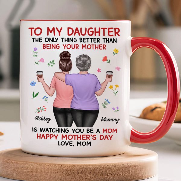 Floral To My Daughter From Mom Happy Mother's Day Personalized Mug, Gift For Daughter