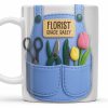 Florist Scissors Tulip And Other Flowers Design - Personalized Custom Coffee Mug - GARD020_MG