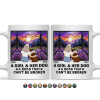 Flower Field A Girl And Her Dog And Cat - Personalized Mug