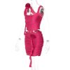 Flower Frill Applique Top and Bodycon Mini Skirt Set