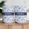 Flower Toile De Jouy Custom Color - Personalized Mug