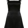 Flowy Four Way Square Neck Fit & Flare Chiffon Mini Summer Sundress - Black