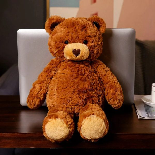 Fluffy Heart Nose Bear Plush Toy - Soft & Cuddly Gift for Kids
