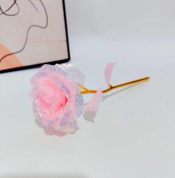 Foil Plated Rose Gold Rose Artificial Flowers Gift Set
