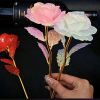 Foil Plated Rose Gold Rose Artificial Flowers Gift Set