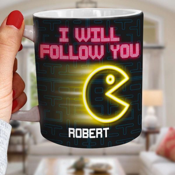 Follow You Wherever You May Go, Personalized Coffee Mug, Couple Playing Game, Gift For Her, 04htqn270623