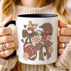 Football Mom Coquette Bow Daisy Personalized Mug, Retro Fall Game Day Preppy Gift with Custom Name